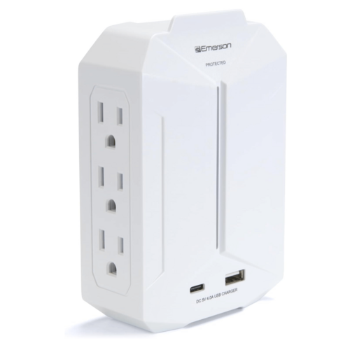 Emerson 6-Outlet + USB Wall Charger with Surge Protection and LED by Homemaintenancesupplies2
