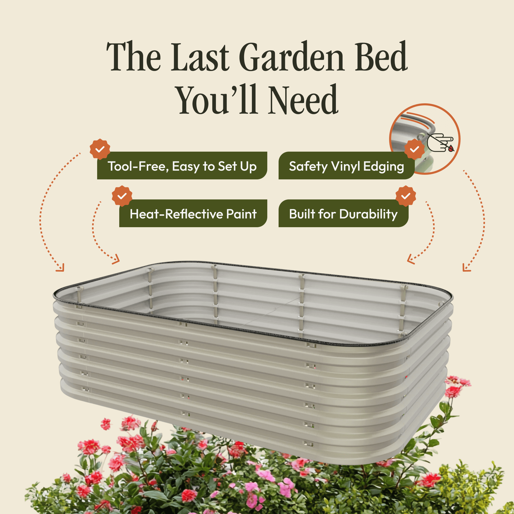 Gro-Rite "No Tools Needed" Premium Metal Raised Garden Bed Kit by Gro-Rite Garden Global LLC