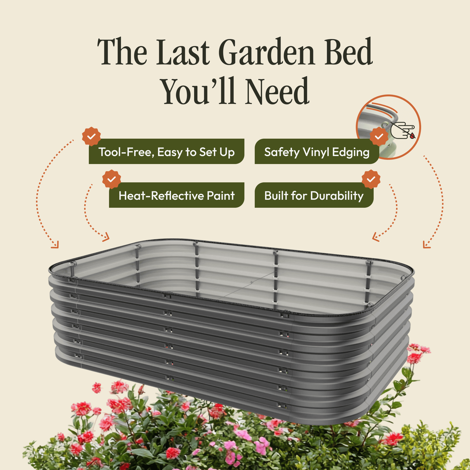 Gro-Rite "No Tools Needed" Premium Metal Raised Garden Bed Kit by Gro-Rite Garden Global LLC