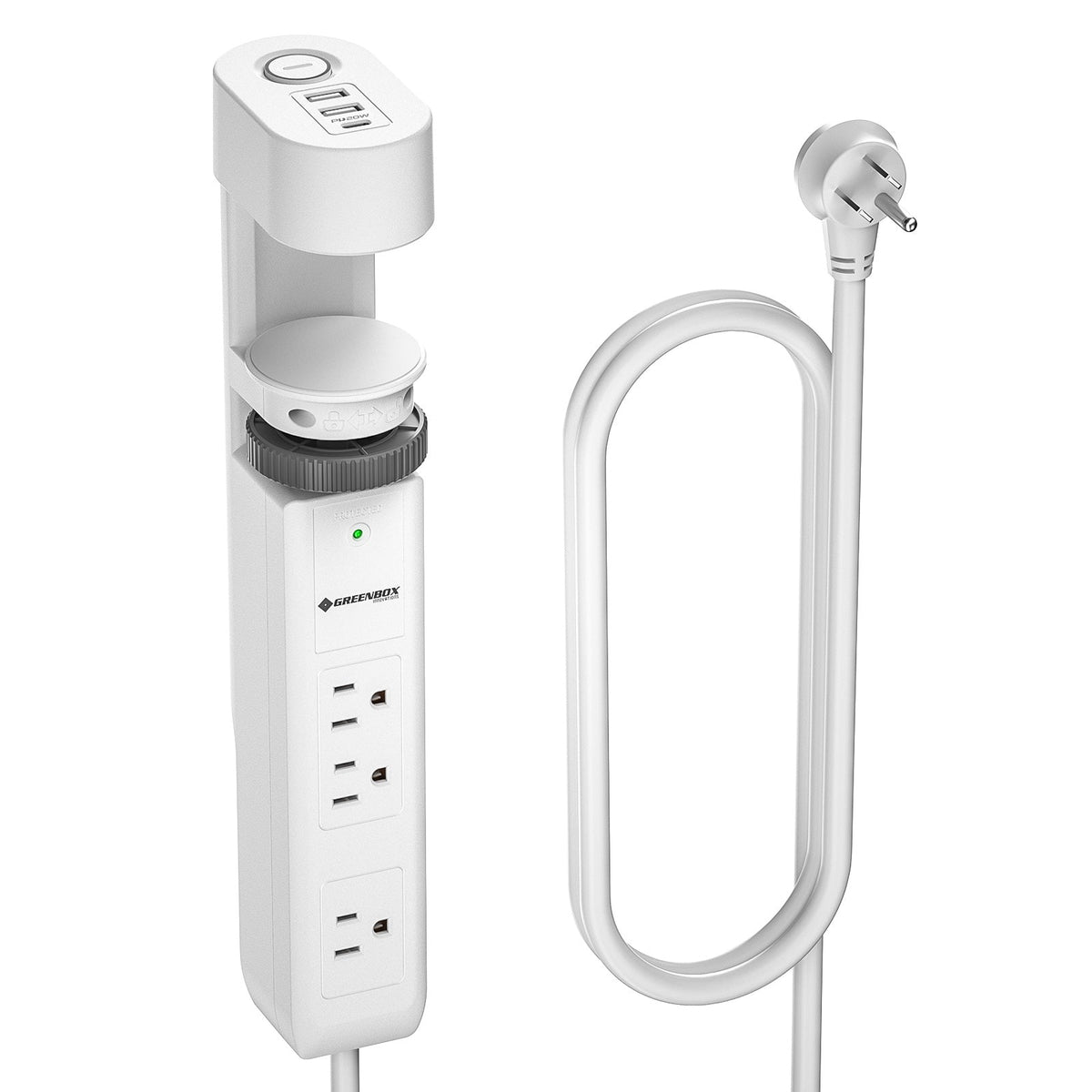 CRST Desk Clamp Power Strip | 3 Outlets + 3 USB (20W USB-C PD), 1020J Surge Protector by CRST
