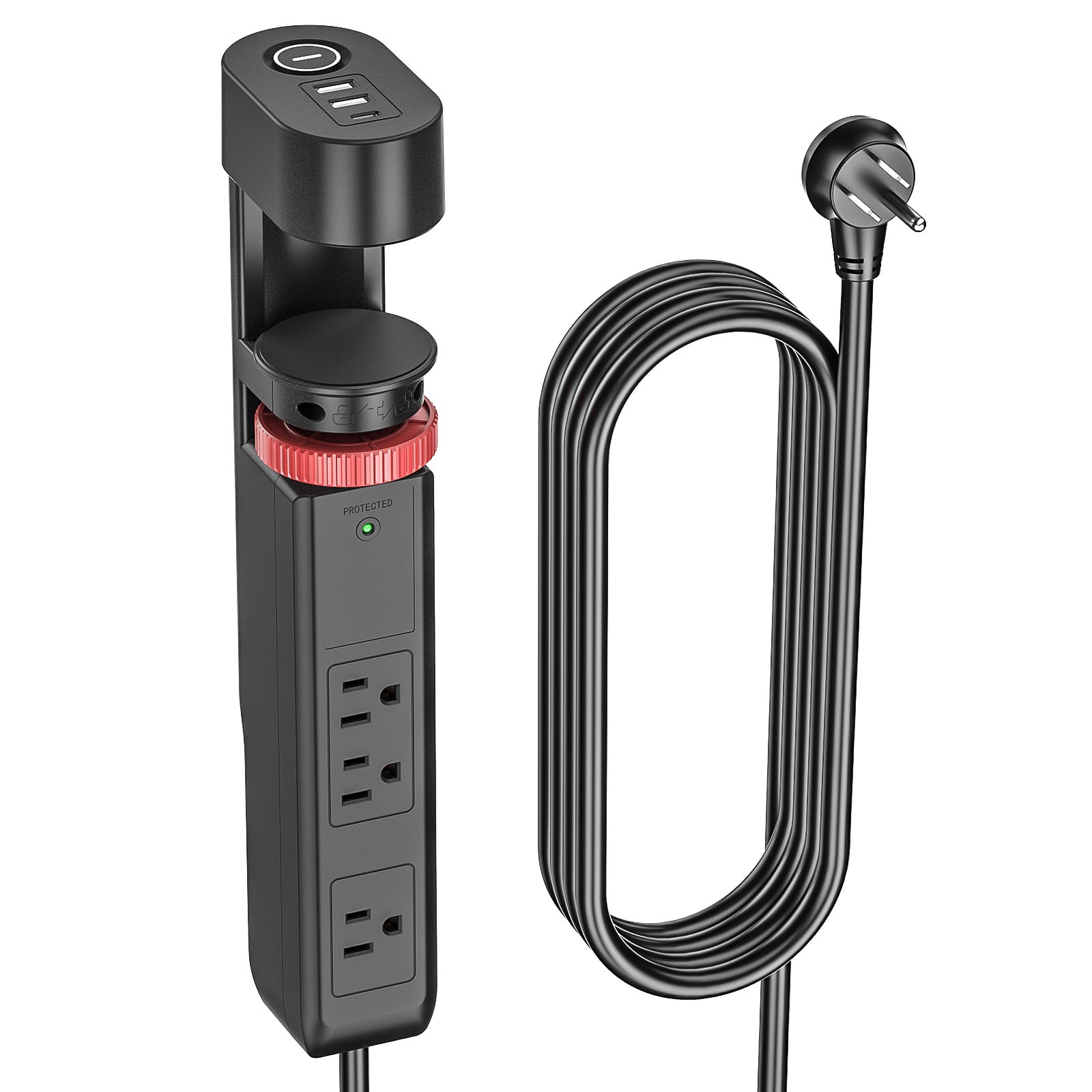 CRST Desk Clamp Power Strip | 3 Outlets + 3 USB (20W USB-C PD), 1020J Surge Protector by CRST