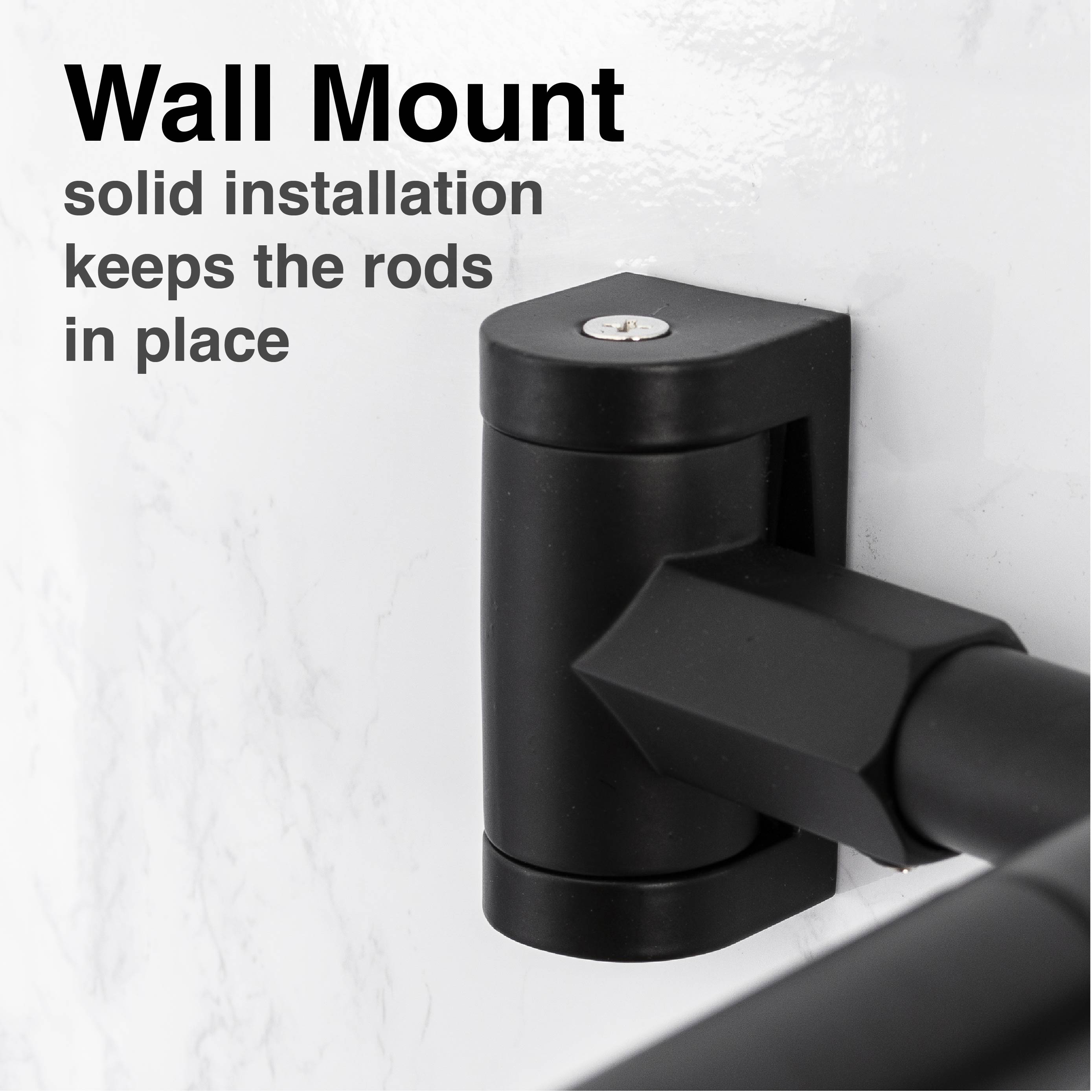 44 in. to 70 in. Double Curved Shower Rod (Matte Black Finish) by Utility-Sink.com