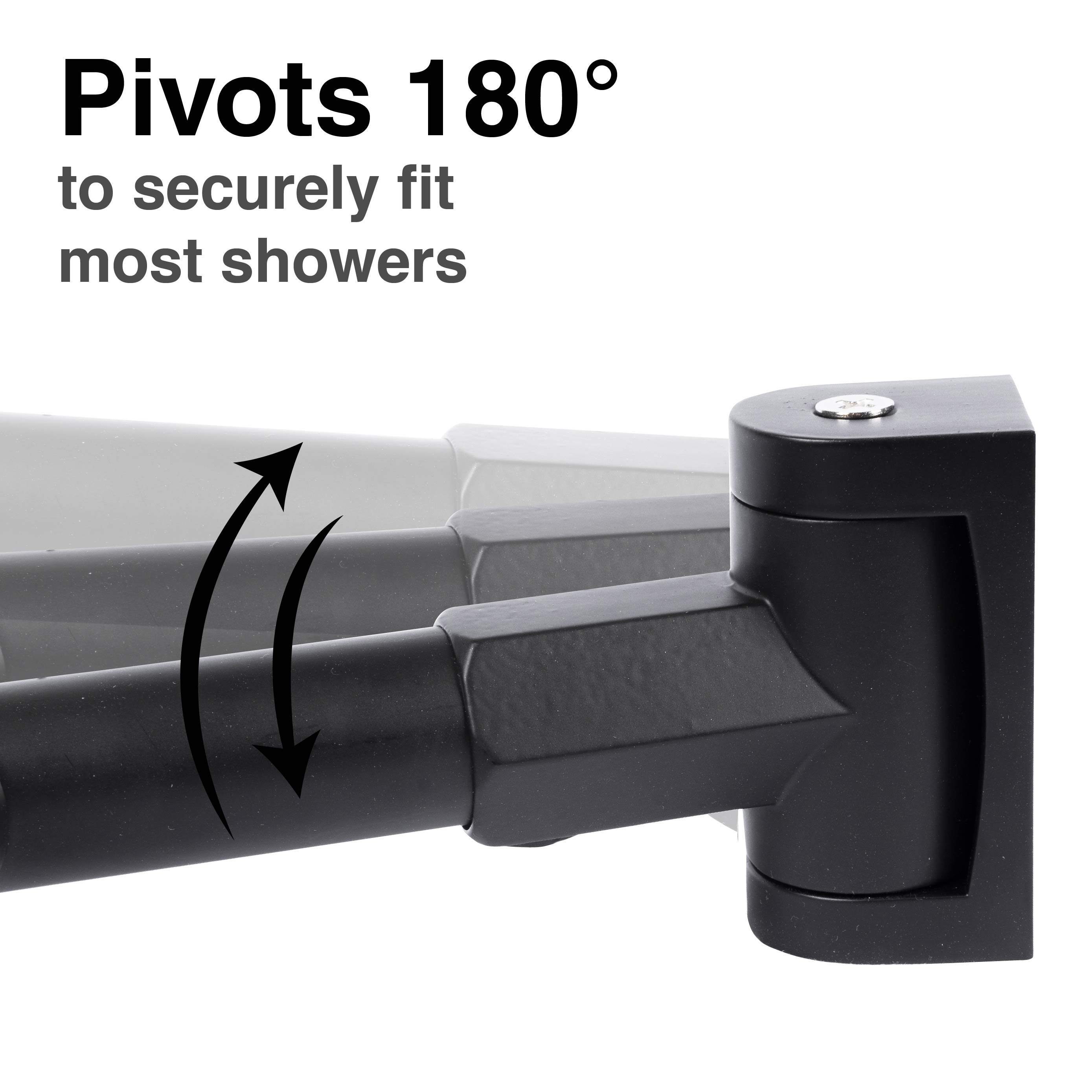 44 in. to 70 in. Double Curved Shower Rod (Matte Black Finish) by Utility-Sink.com