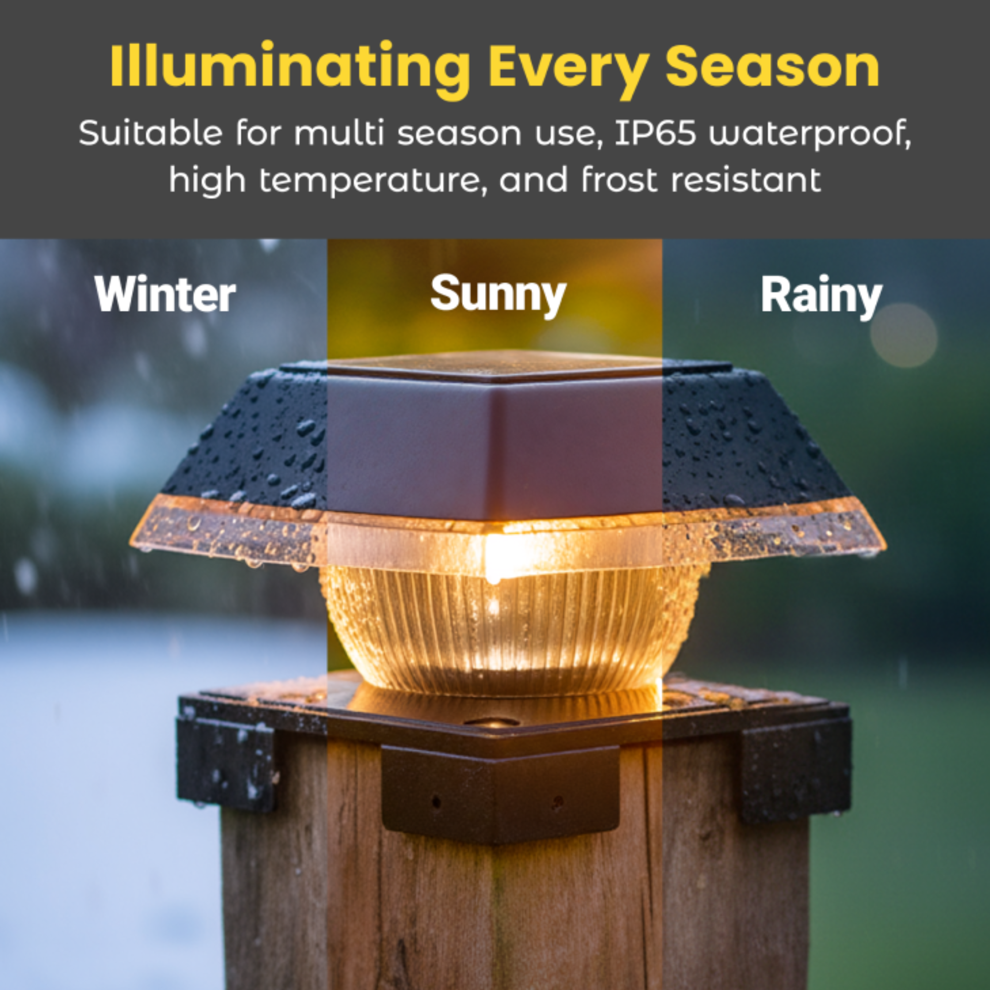 Solar Post Cap Lights Dual Mode ‎BICSGL-14 (2Pack) by Brighticonic