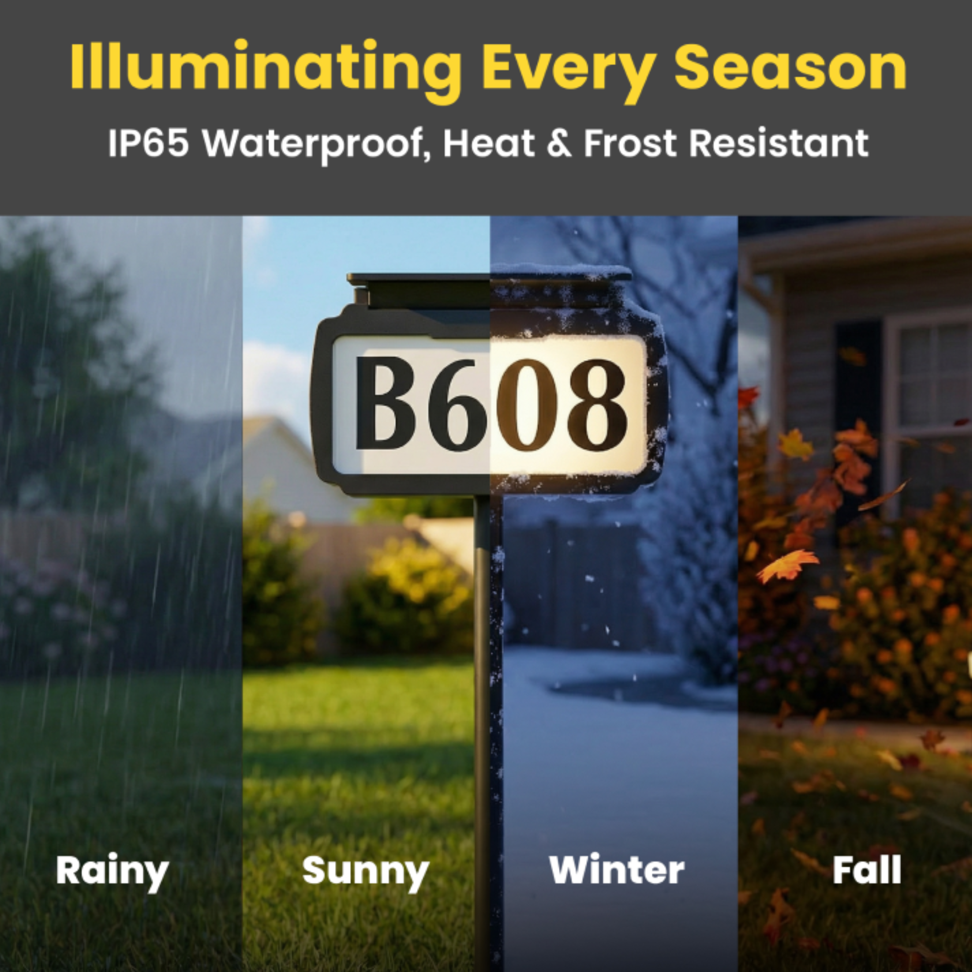 Address Sign House Number Solar Powered BICSSL-11 by Brighticonic