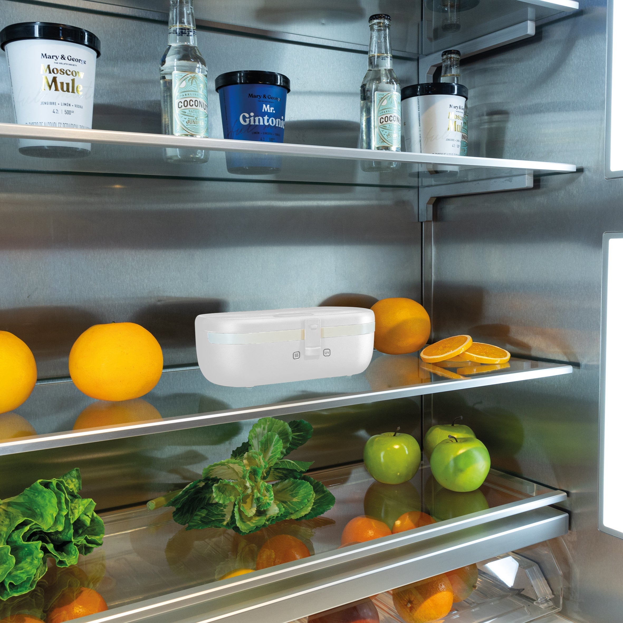 Self-Heating Lunch Box With USB-C Cord and UV LIGHT SANITIZER by Fritaire