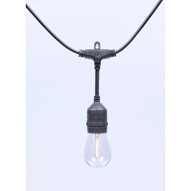 27ft Solar Black Indoor/Outdoor String Light with 10 White LED Bulbs