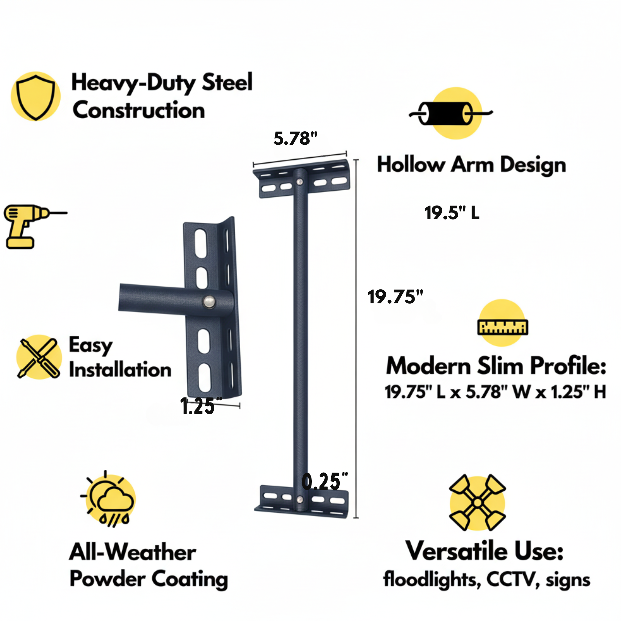 Floodlight Extension Arm Floodlight Metal Bracket BICSL-YCB50 by Brighticonic