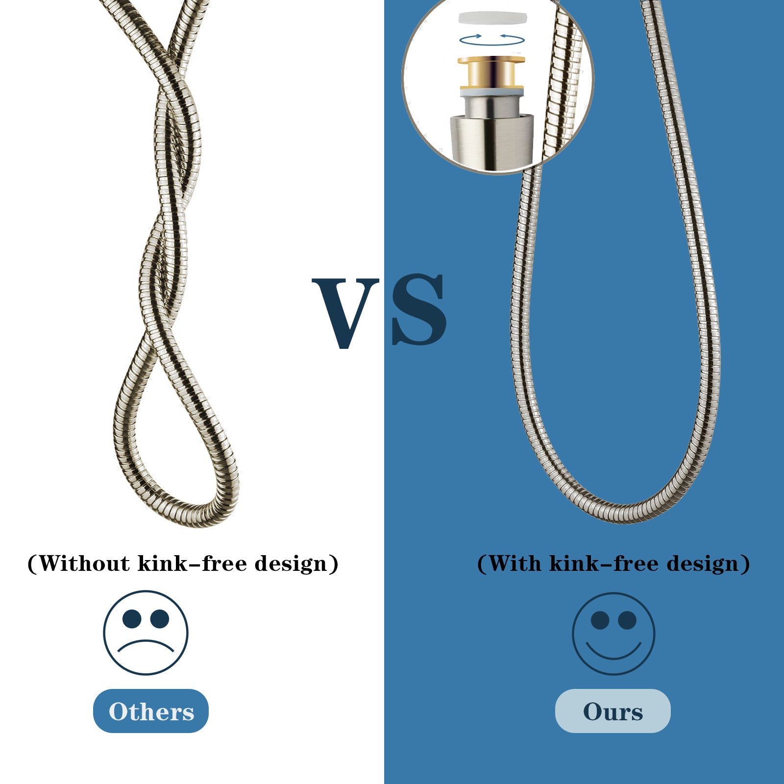 69 Inch Shower Hose For Hand Held Shower Heads,Stainless Steel Kink-Free Hose by brightshowers