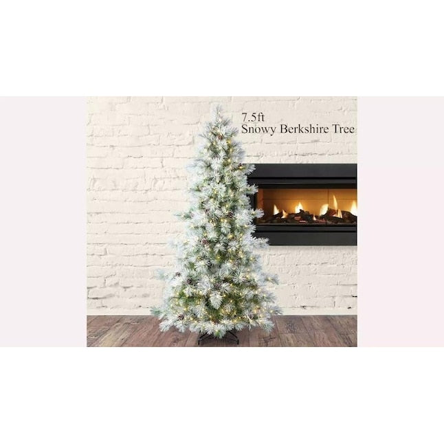 Holiday Living 7.5ft Flocked Pre-lit Artificial Christmas Tree