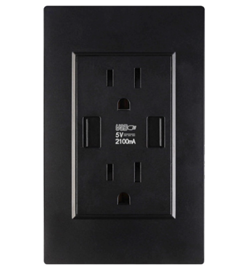Dual USB Wall Outlet Port 15A Power Socket Charger AC Receptacle Plate by Homemaintenancesupplies2