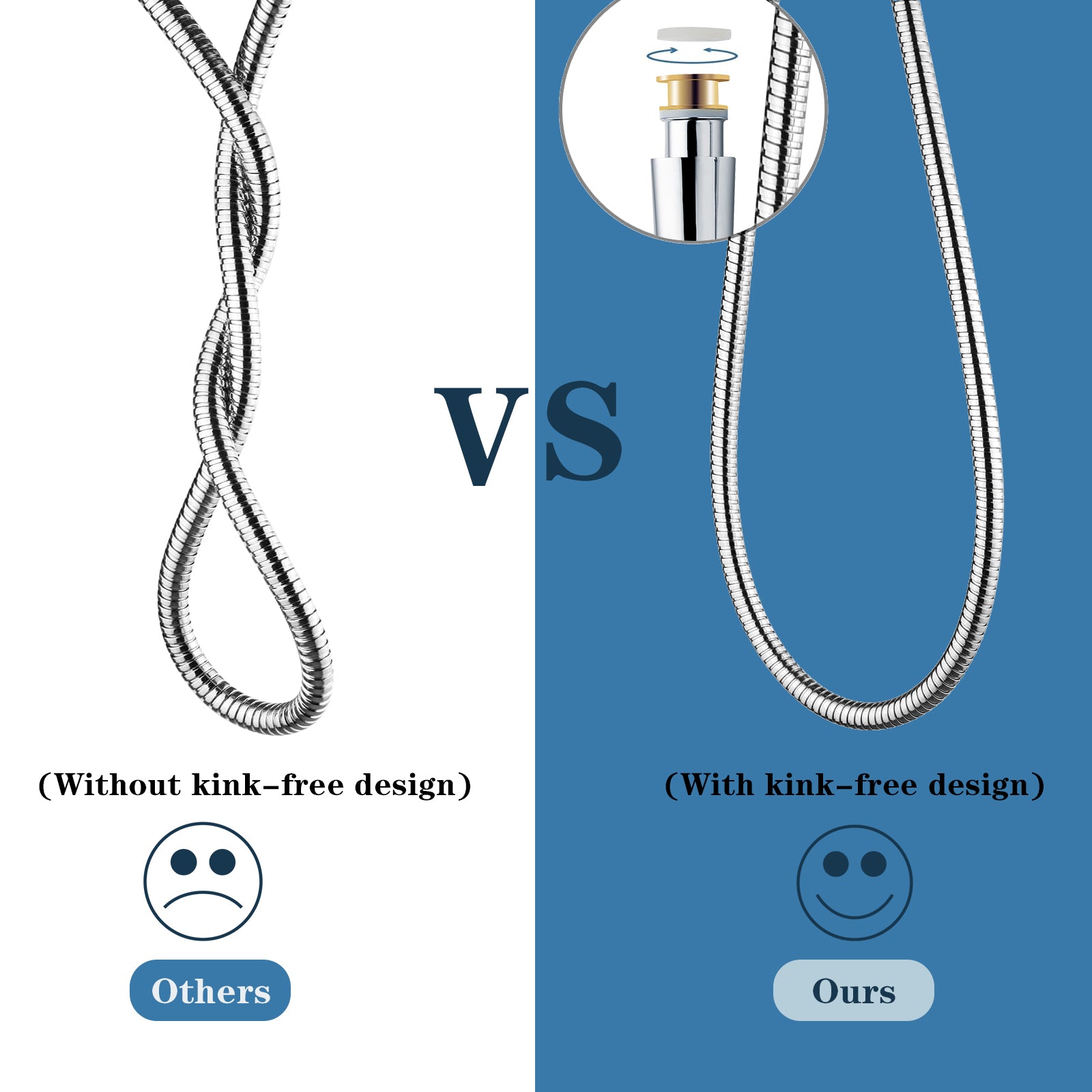 69 Inch Shower Hose For Hand Held Shower Heads,Stainless Steel Kink-Free Hose by brightshowers