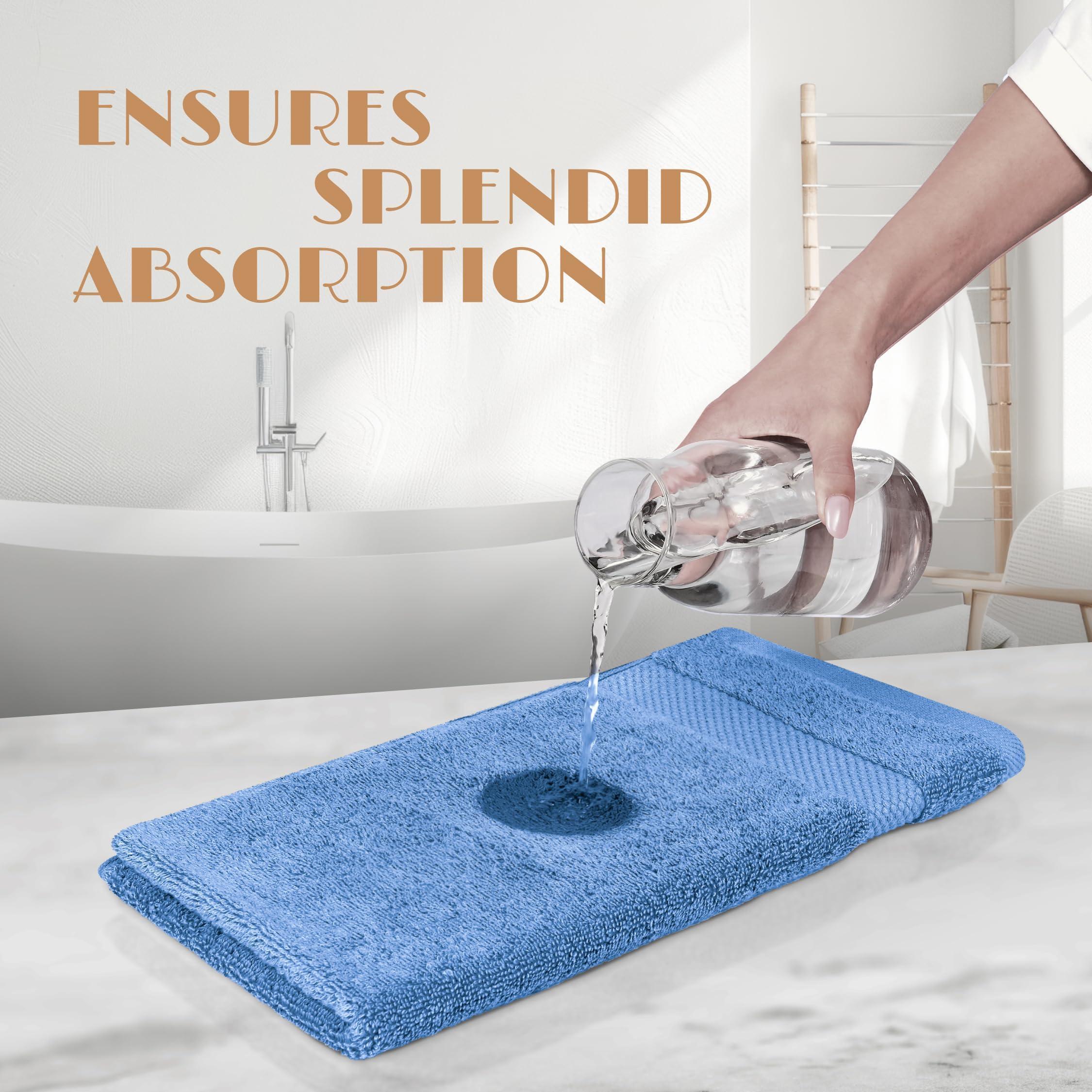 Light Blue Washcloths Set 12 Pack for Body Face Towel 12x12 Inch Cotton Wash Cloths Bulk Spa Fingertip Wash Clothes Soft Absorbent Gym Towels by Zamzamas