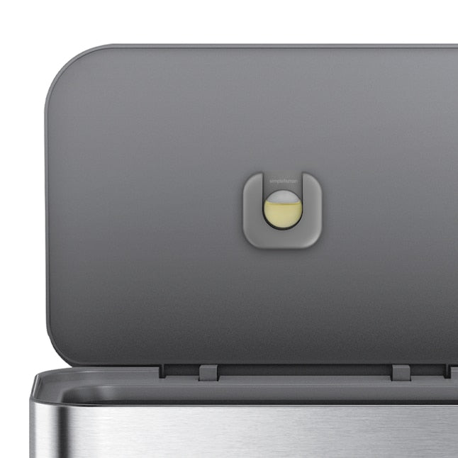 simplehuman 45L Step Trash Can - Soft-Close Grey Plastic Lid