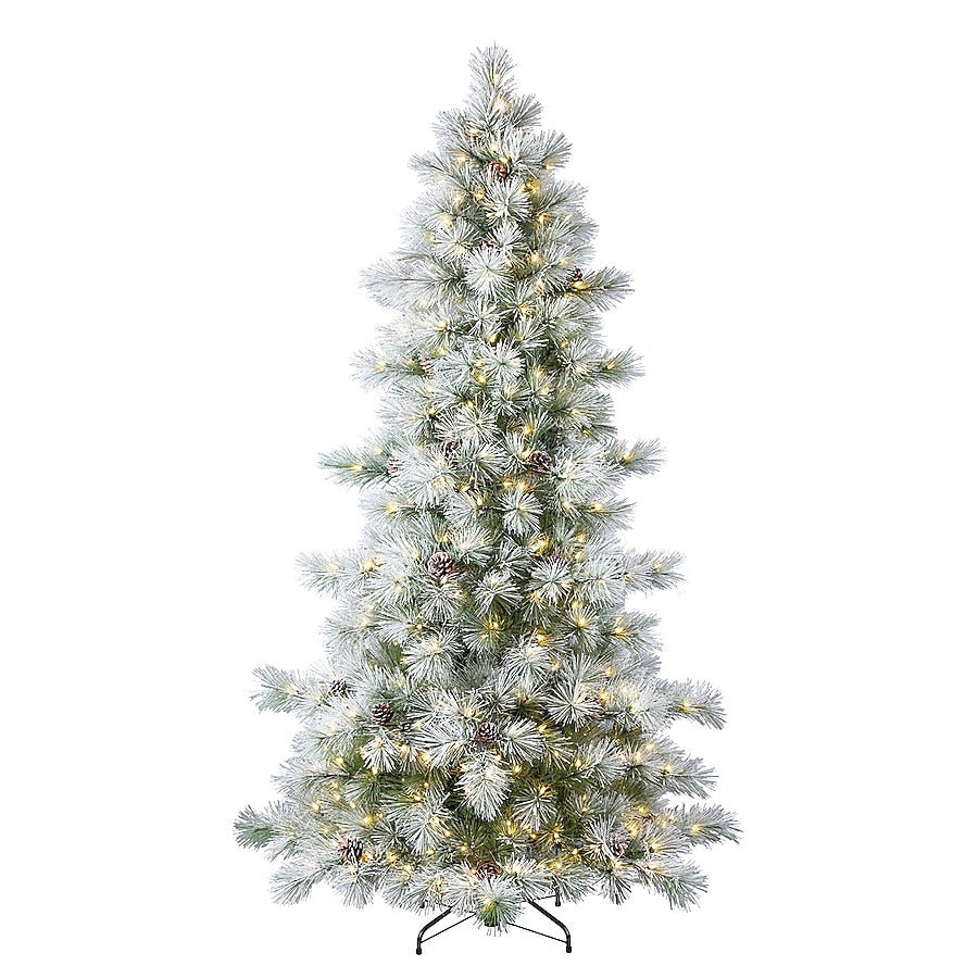 Holiday Living 7.5ft Flocked Pre-lit Artificial Christmas Tree