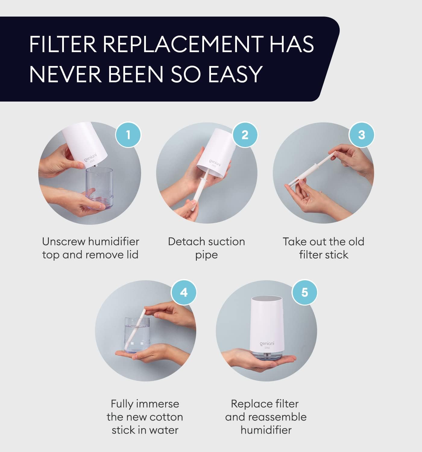 Humidifier Replacement Cotton Sticks (10 pcs.) by Geniani