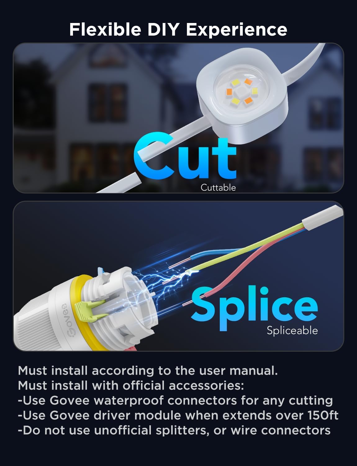 Govee Permanent Outdoor Lights Pro, 200ft with 120 RGBIC LED Lights, White by Homemaintenancesupplies.com