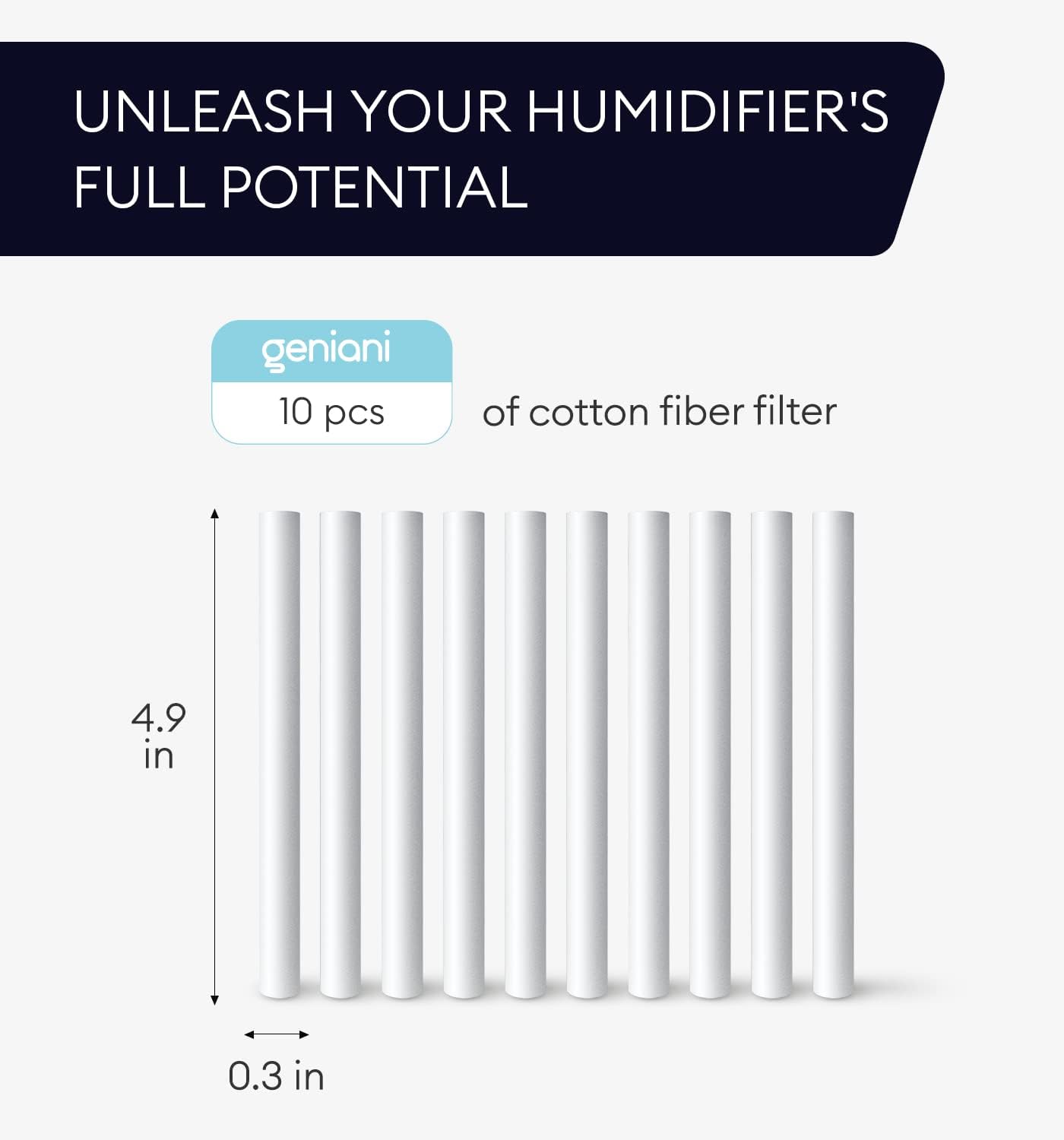 Humidifier Replacement Cotton Sticks (10 pcs.) by Geniani