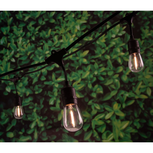 27ft Solar Black Indoor/Outdoor String Light with 10 White LED Bulbs