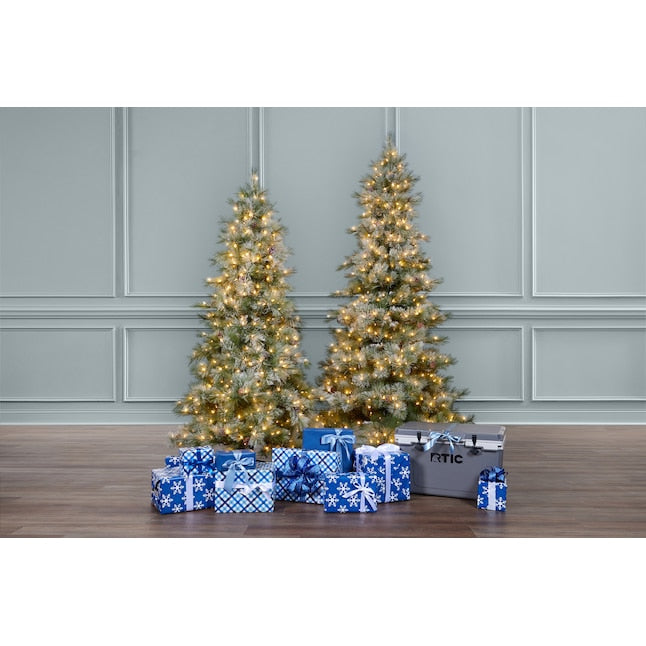 Holiday Living 7.5ft Flocked Pre-lit Artificial Christmas Tree