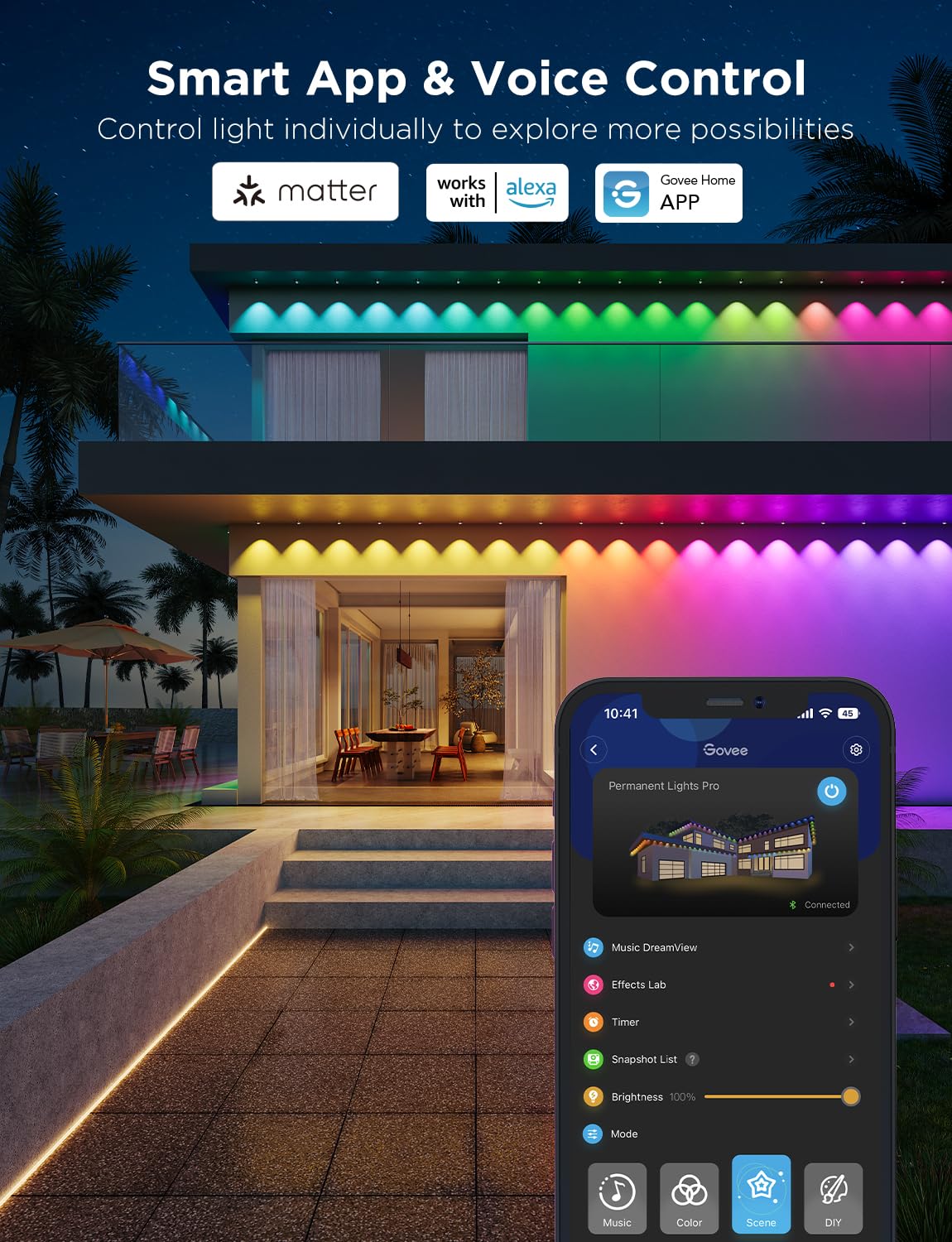 Govee Permanent Outdoor Lights Pro, 200ft with 120 RGBIC LED Lights, White by Homemaintenancesupplies.com