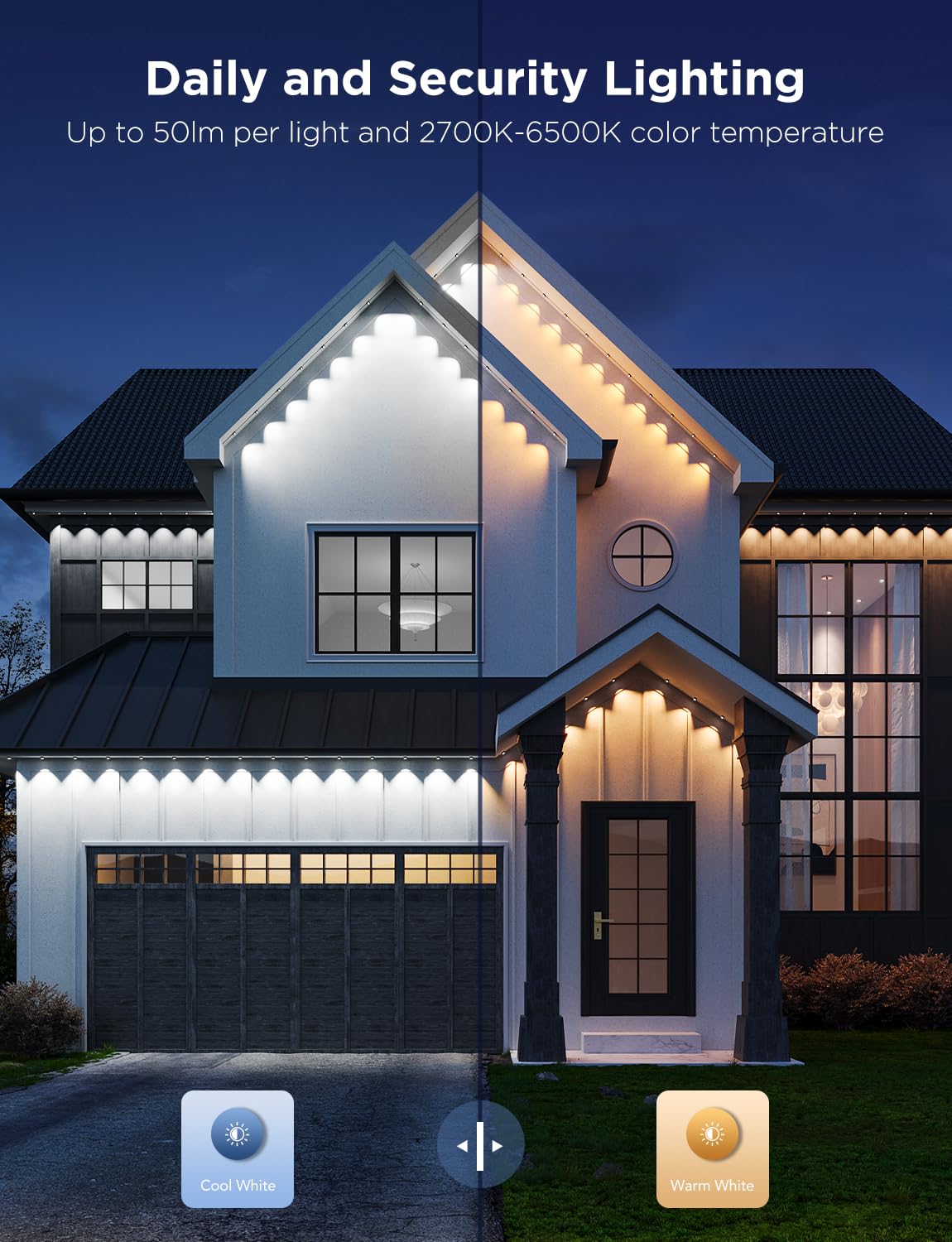 Govee Permanent Outdoor Lights Pro, 200ft with 120 RGBIC LED Lights, White by Homemaintenancesupplies.com