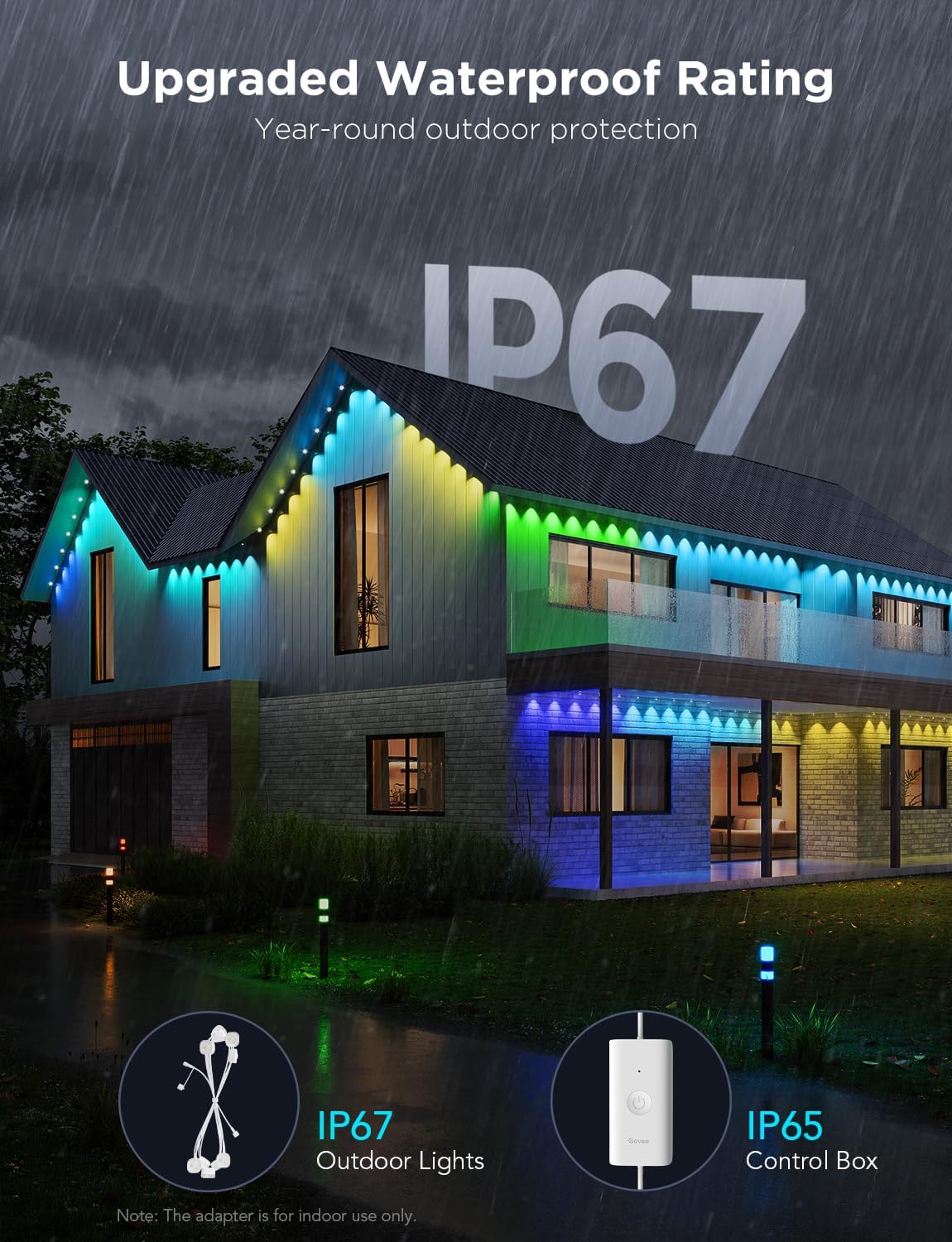 Govee Permanent Outdoor Lights Pro, 200ft with 120 RGBIC LED Lights, White by Homemaintenancesupplies.com
