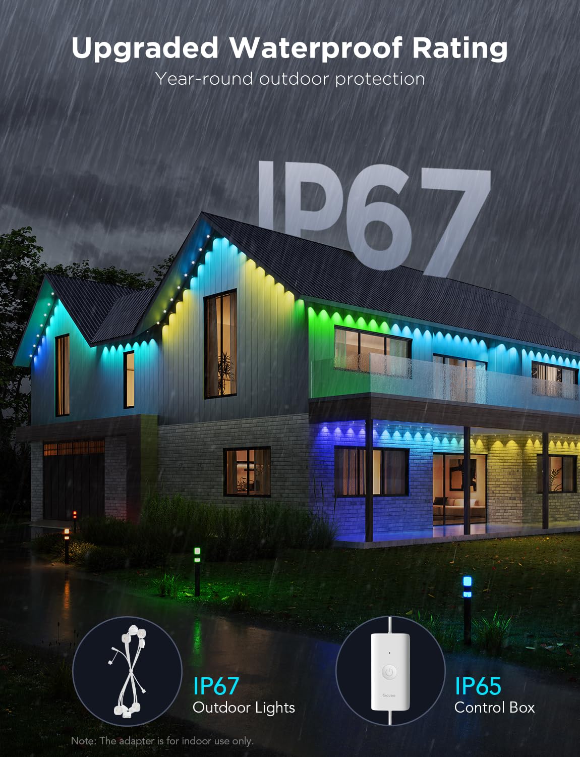 Govee Permanent Outdoor Lights Pro, 200ft with 120 RGBIC LED Lights, White by Homemaintenancesupplies.com