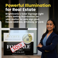 Solar Sign Lights for Advertising and Real Estate BICSSL-01 by Brighticonic