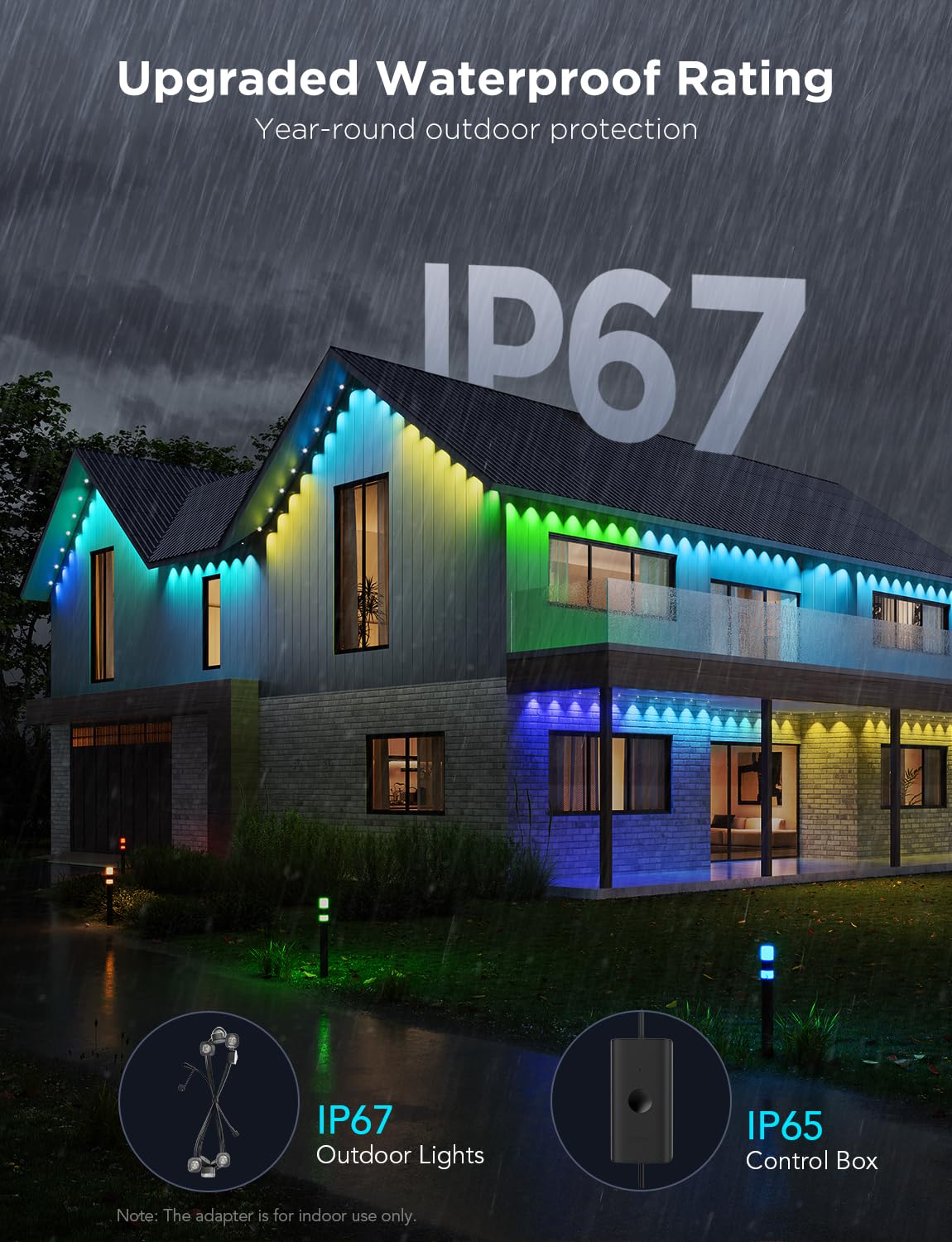 Govee Permanent Outdoor Lights Pro, 200ft with 120 RGBIC LED Lights, White by Homemaintenancesupplies.com