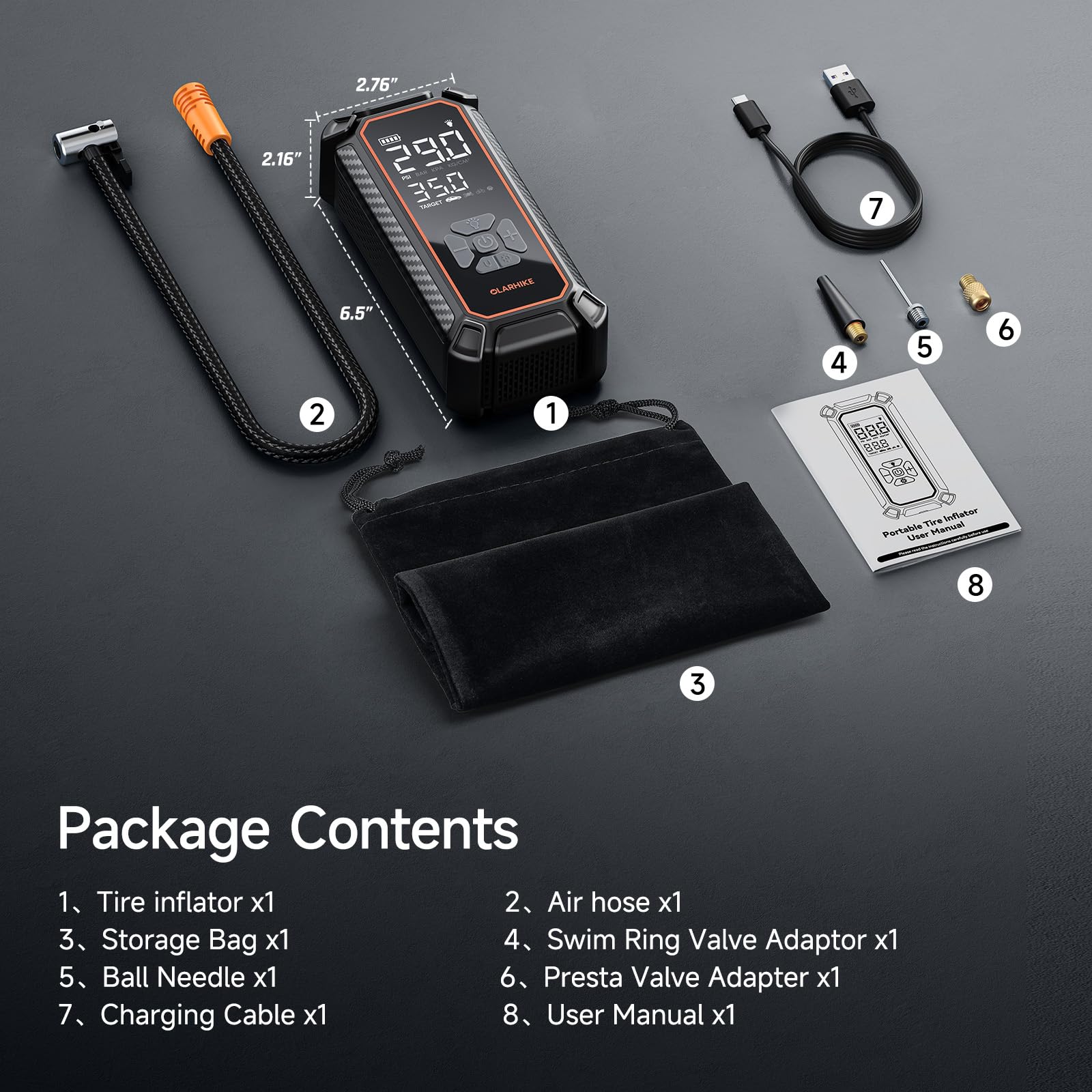 OlarHike Tire Inflator Portable Air Compressor, with Premium Storage Case by Homemaintenancesupplies.com