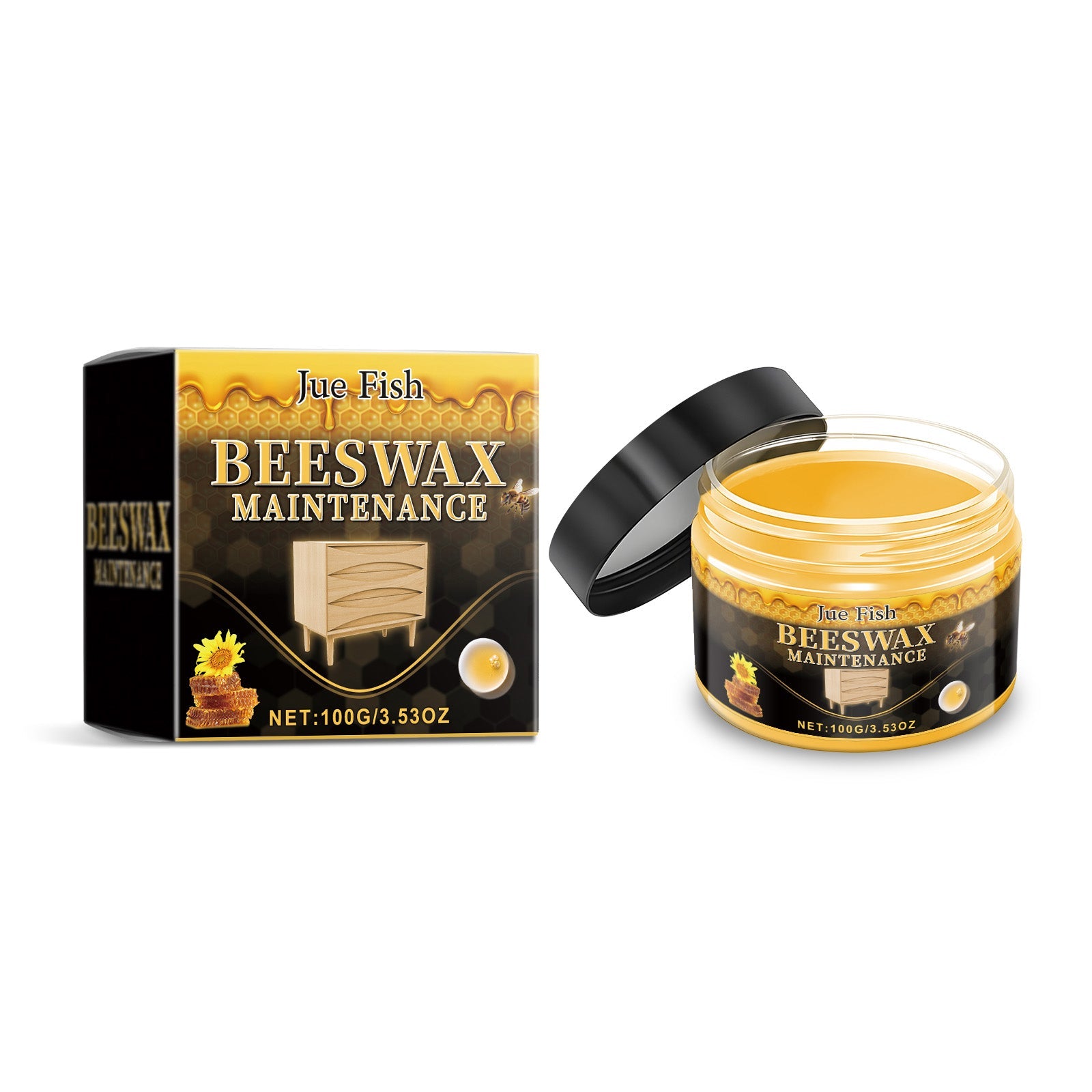 Beeswax Furniture Polishing Paste, Multi-Purpose Beeswax Home Cleaning And Maintenance Furniture Care Polish by V.I.P Digital Presence