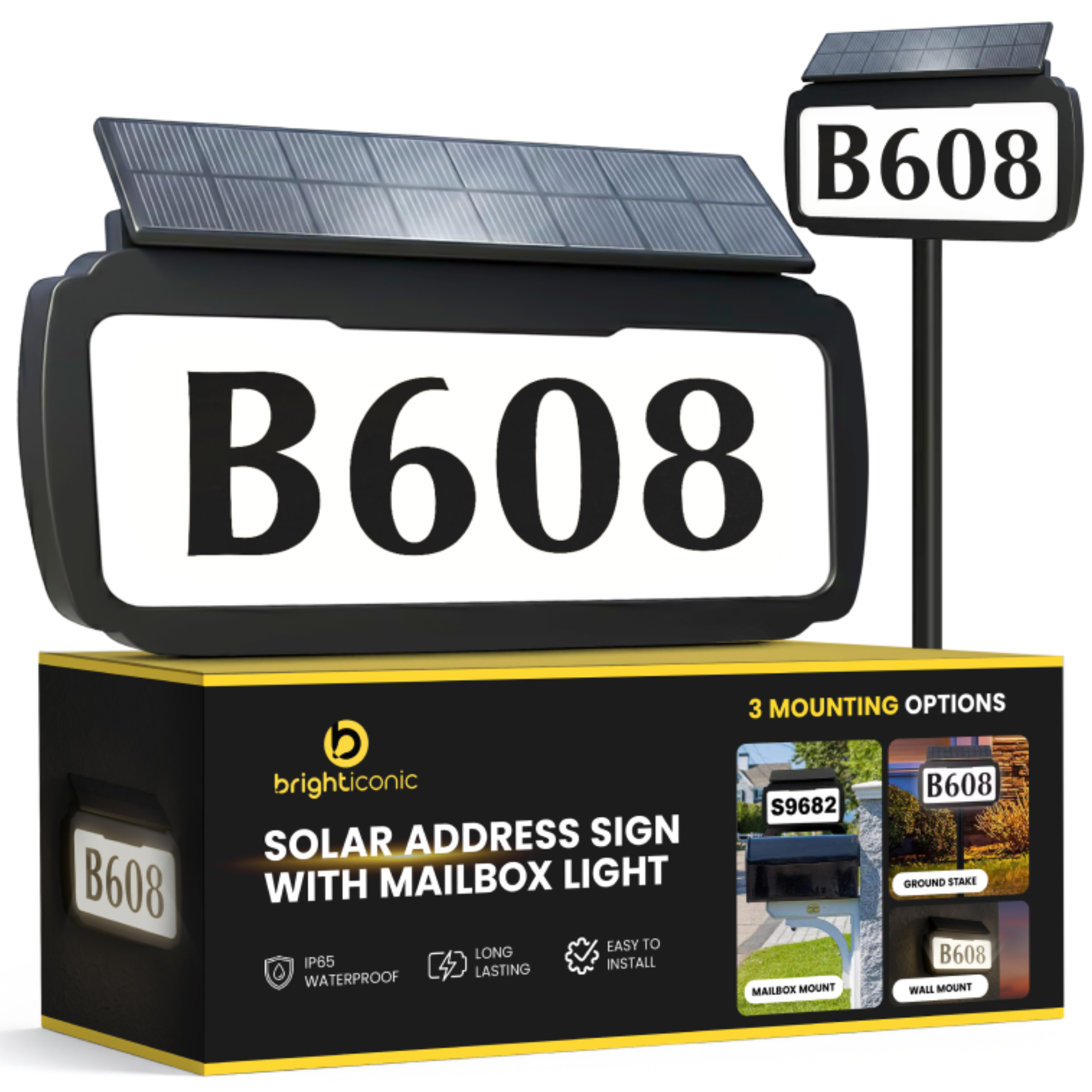 Address Sign House Number Solar Powered BICSSL-11 by Brighticonic