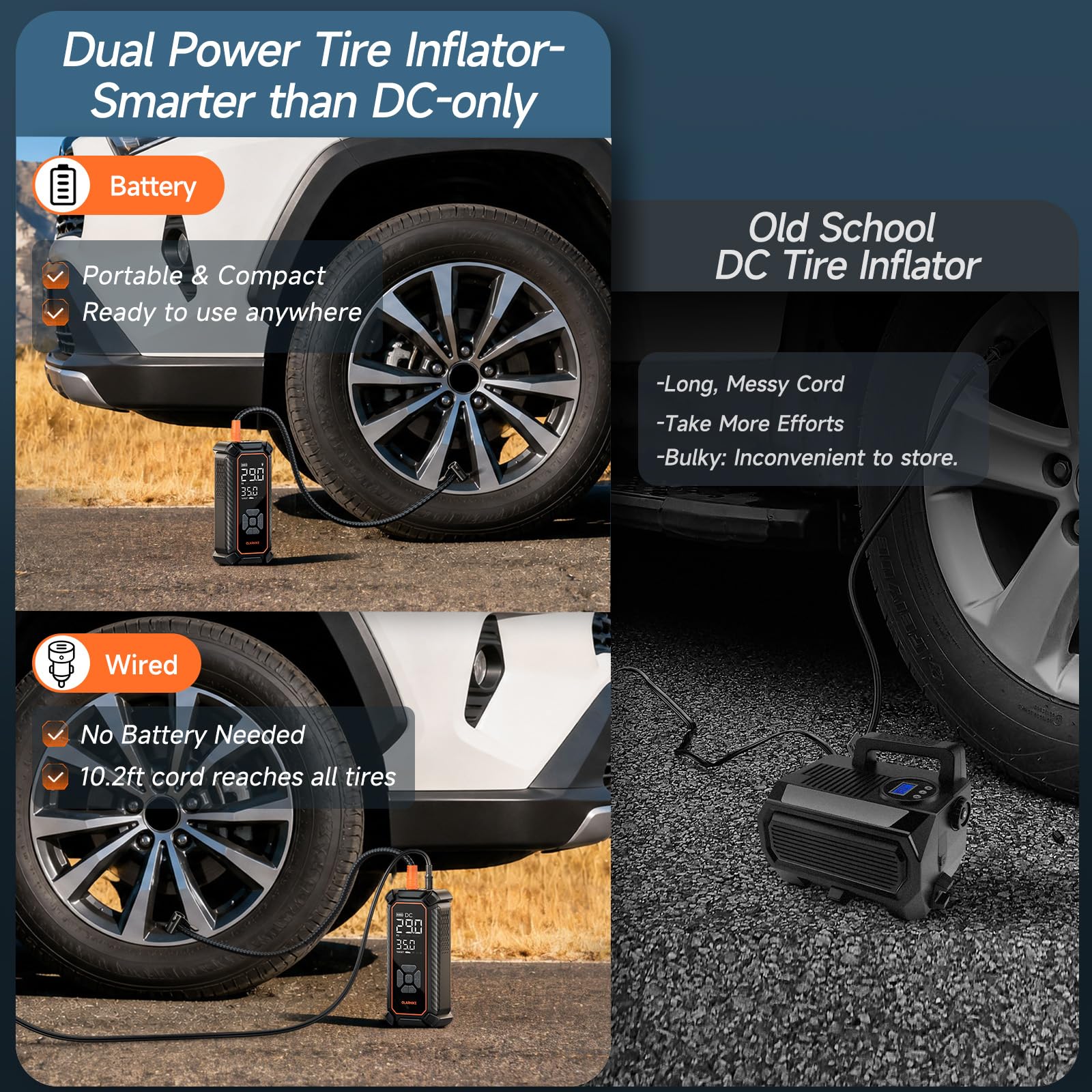OlarHike Tire Inflator Portable Air Compressor, with Premium Storage Case by Homemaintenancesupplies.com