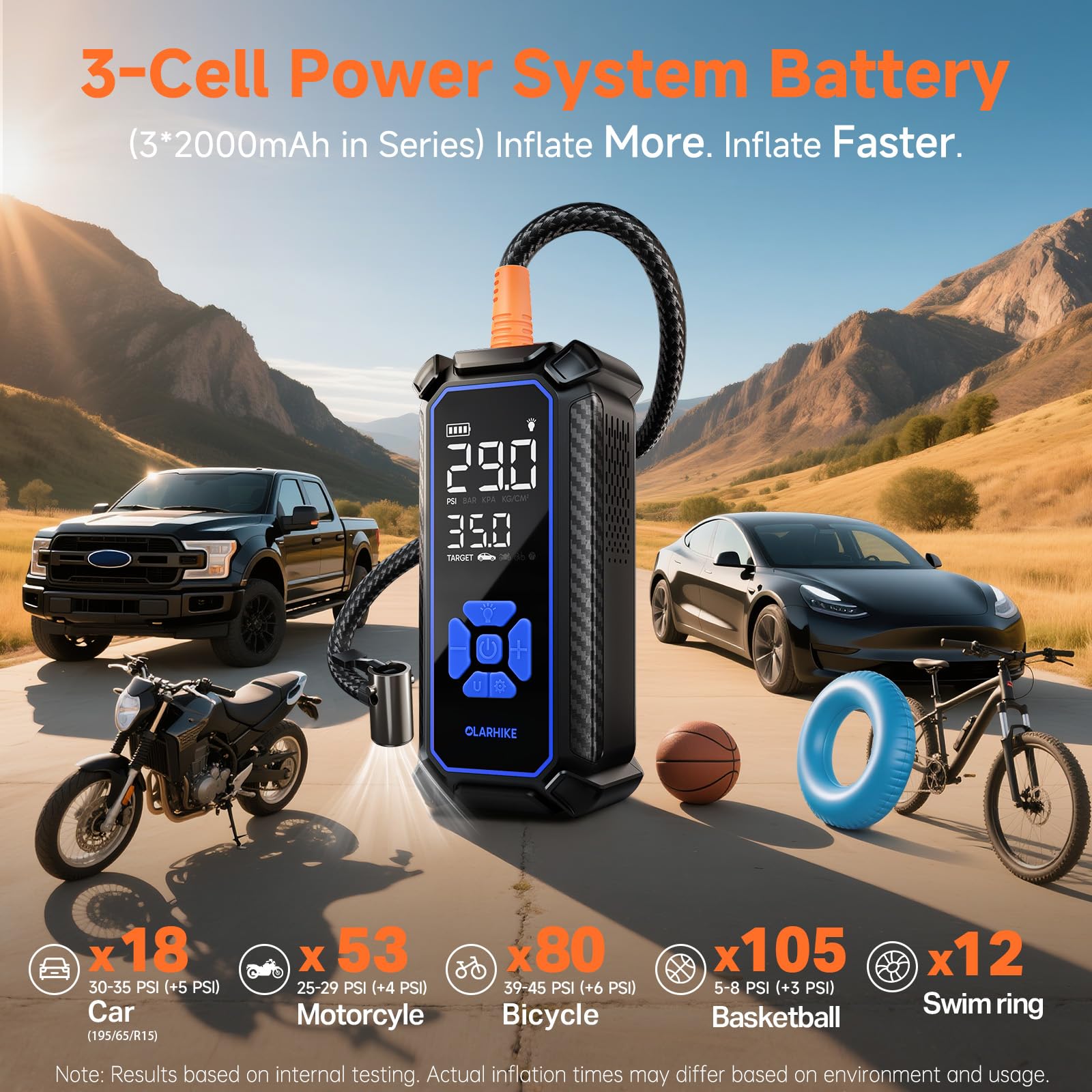 OlarHike Tire Inflator Portable Air Compressor, with Premium Storage Case by Homemaintenancesupplies.com