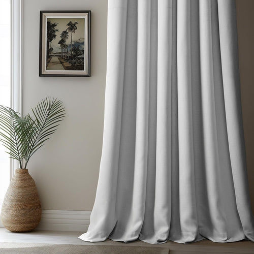 Faux Linen Room Darkening Curtains - 1 Panel, 50W X 96L, Color Oyster by Homemaintenancesupplies2