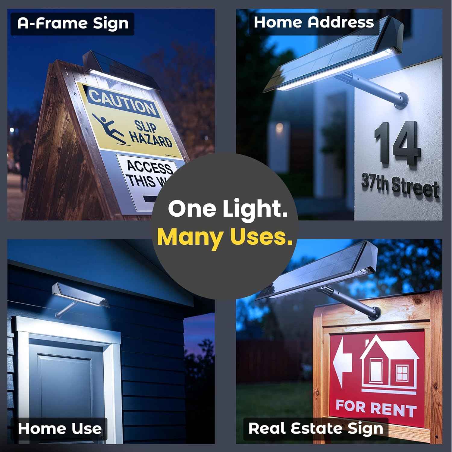 Solar Sign Light Flood Lights 13" BICSSL-02 by Brighticonic