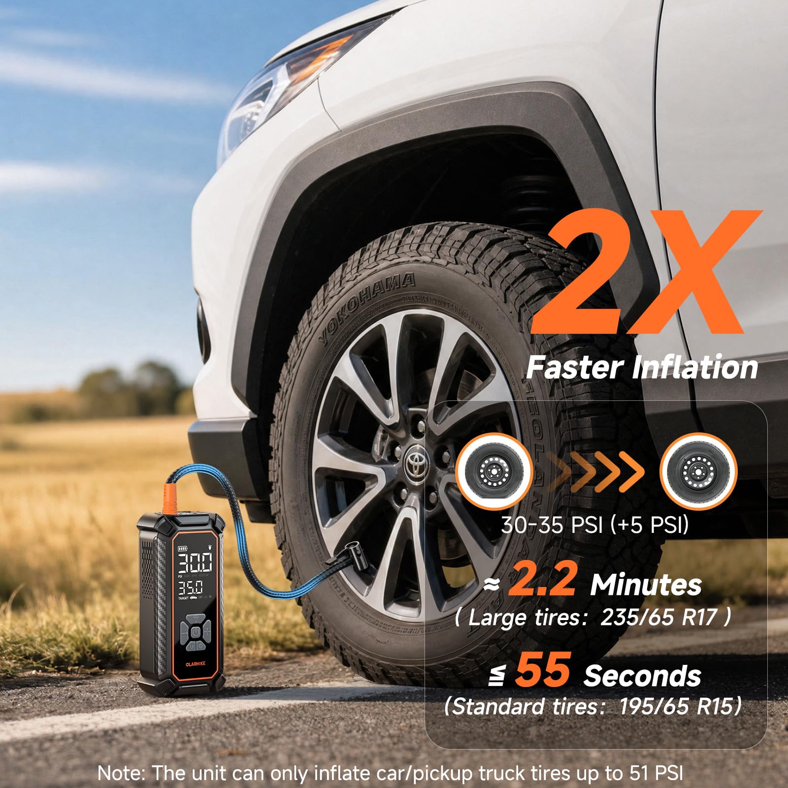 OlarHike Tire Inflator Portable Air Compressor, with Premium Storage Case by Homemaintenancesupplies.com