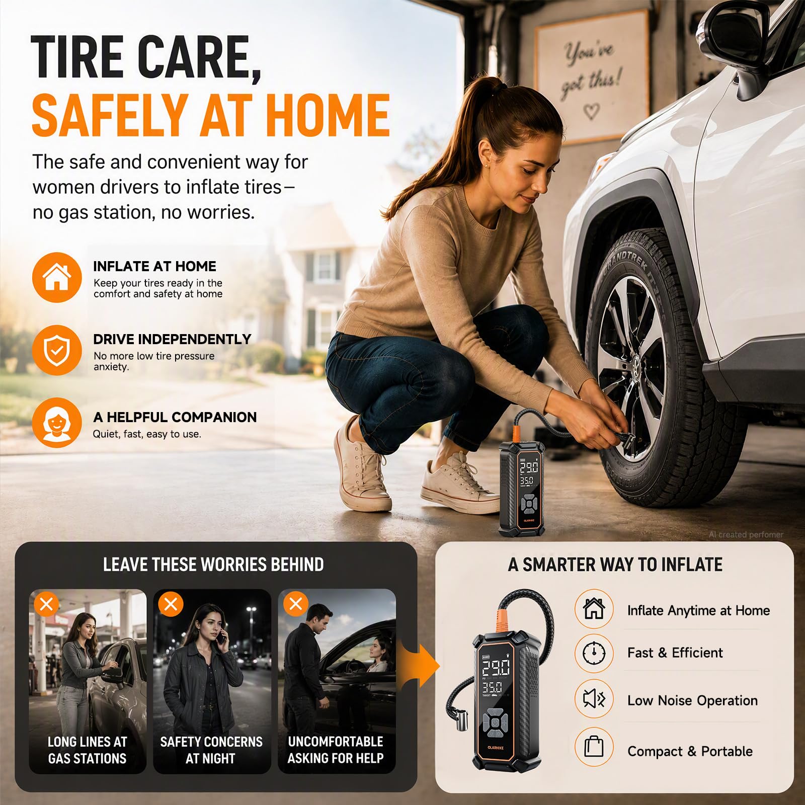 OlarHike Tire Inflator Portable Air Compressor, with Premium Storage Case by Homemaintenancesupplies.com