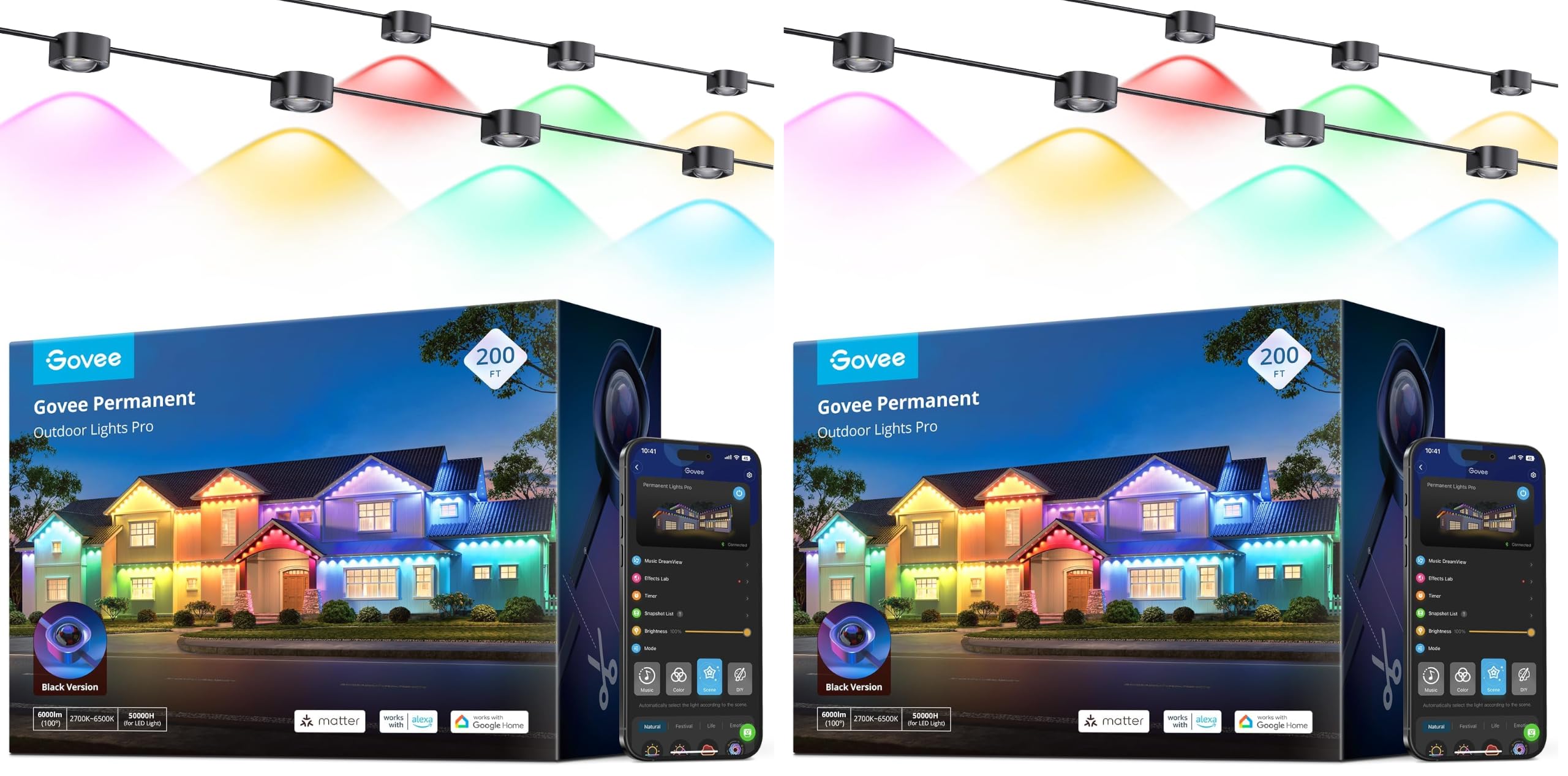 Govee Permanent Outdoor Lights Pro, 200ft with 120 RGBIC LED Lights, White by Homemaintenancesupplies.com