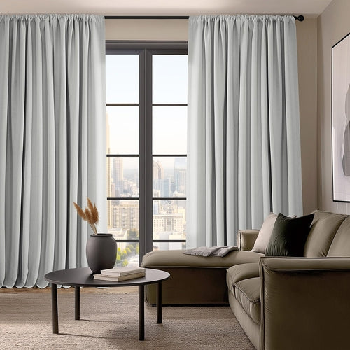 Faux Linen Room Darkening Curtains - 1 Panel, 50W X 96L, Color Oyster by Homemaintenancesupplies2