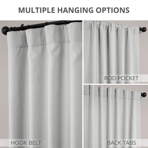 Faux Linen Room Darkening Curtains - 1 Panel, 50W X 96L, Color Oyster by Homemaintenancesupplies2