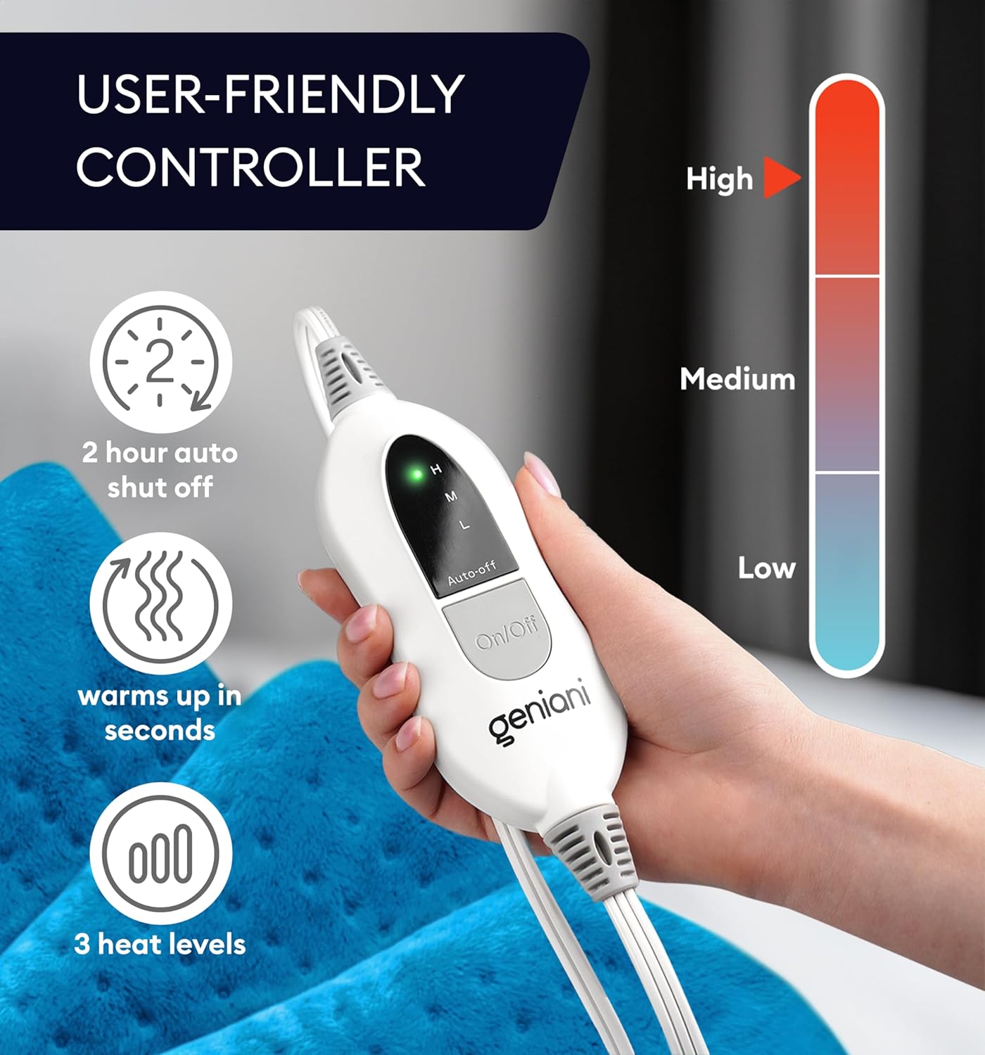 Heating Pad XL, Aqua Blue by Geniani