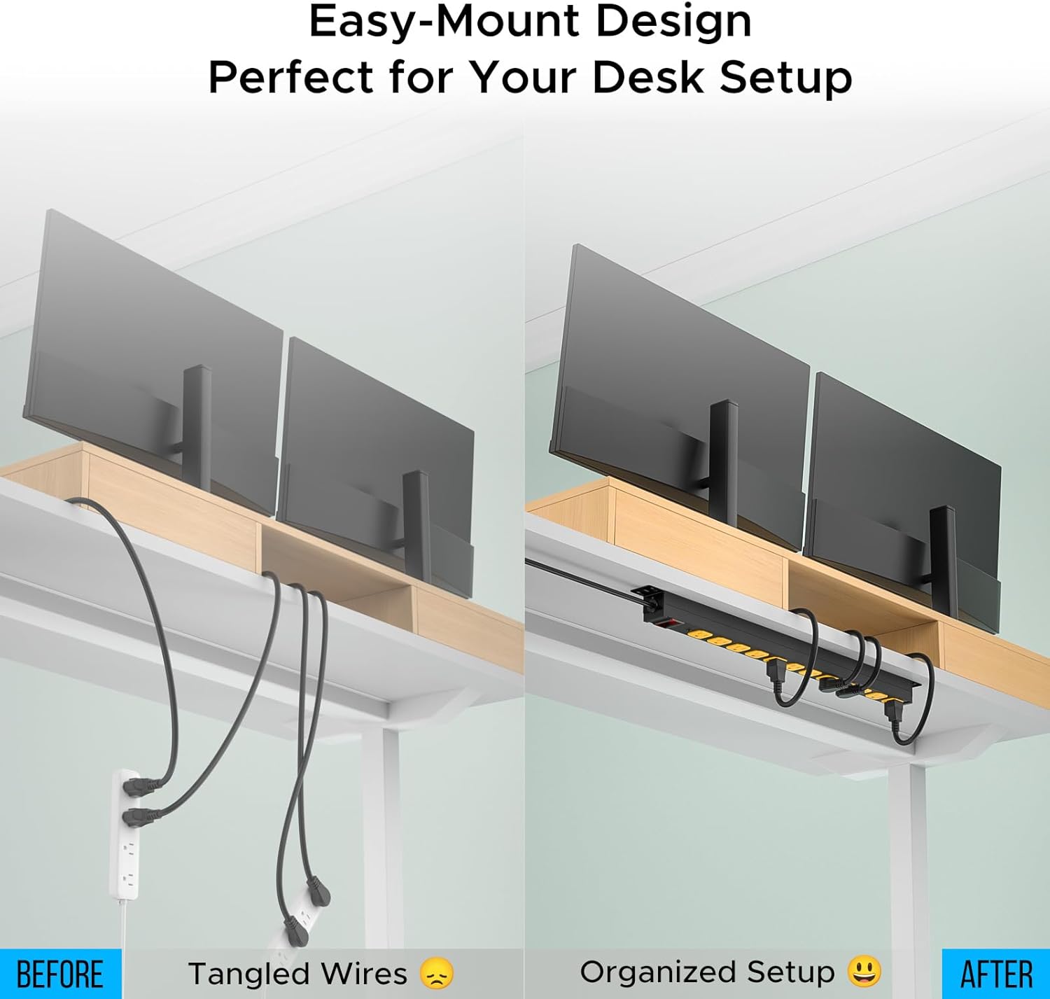CRST 8-Outlet Mountable Metal Power Strip | 4-Way Bracket Mount, 2100J by CRST
