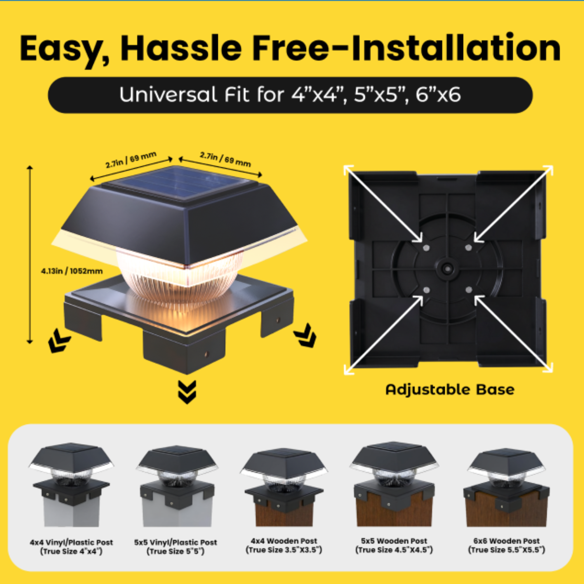 Solar Post Cap Lights Dual Mode ‎BICSGL-14 (2Pack) by Brighticonic
