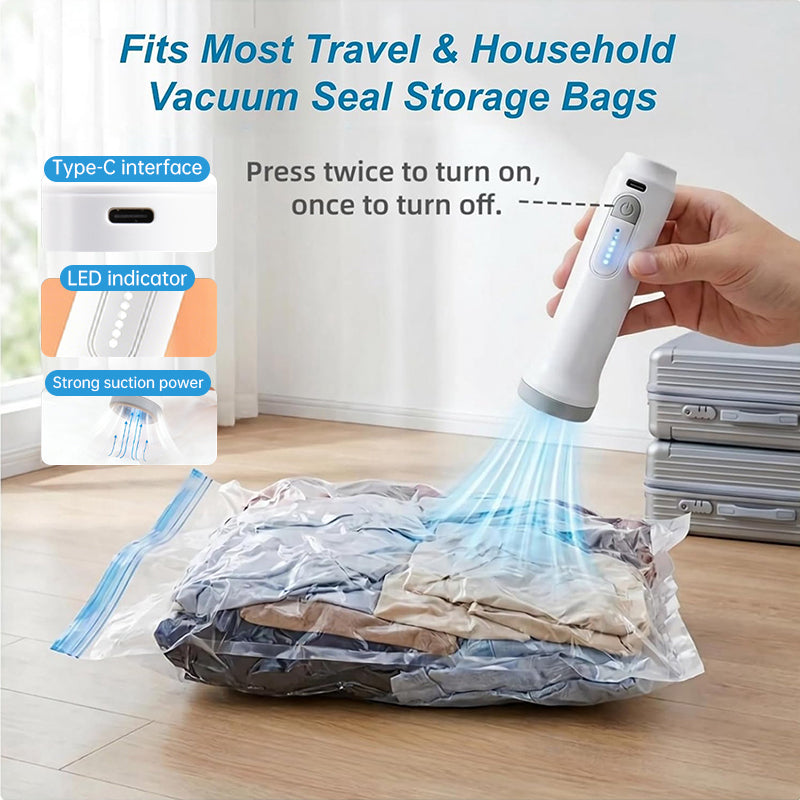Rechargeable Electric Vacuum Pump, Portable Low Noise Air Pump for Compressed Storage Bags by eprolo