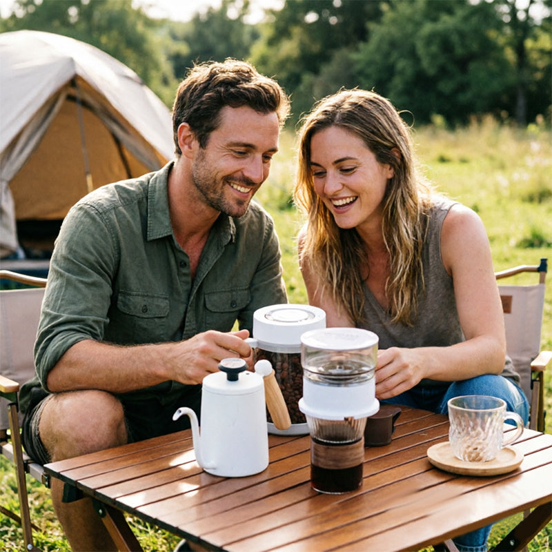 Mini Electric Coffee Grinder & Brewer – Automatic Drip Coffee Maker with Stirring Cup by eprolo