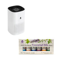 Pursonic Purify & Relax Home Wellness Bundle - True HEPA Air Purifier & 6 Pack of 100% Pure Essential Oils Blends by Pursonic