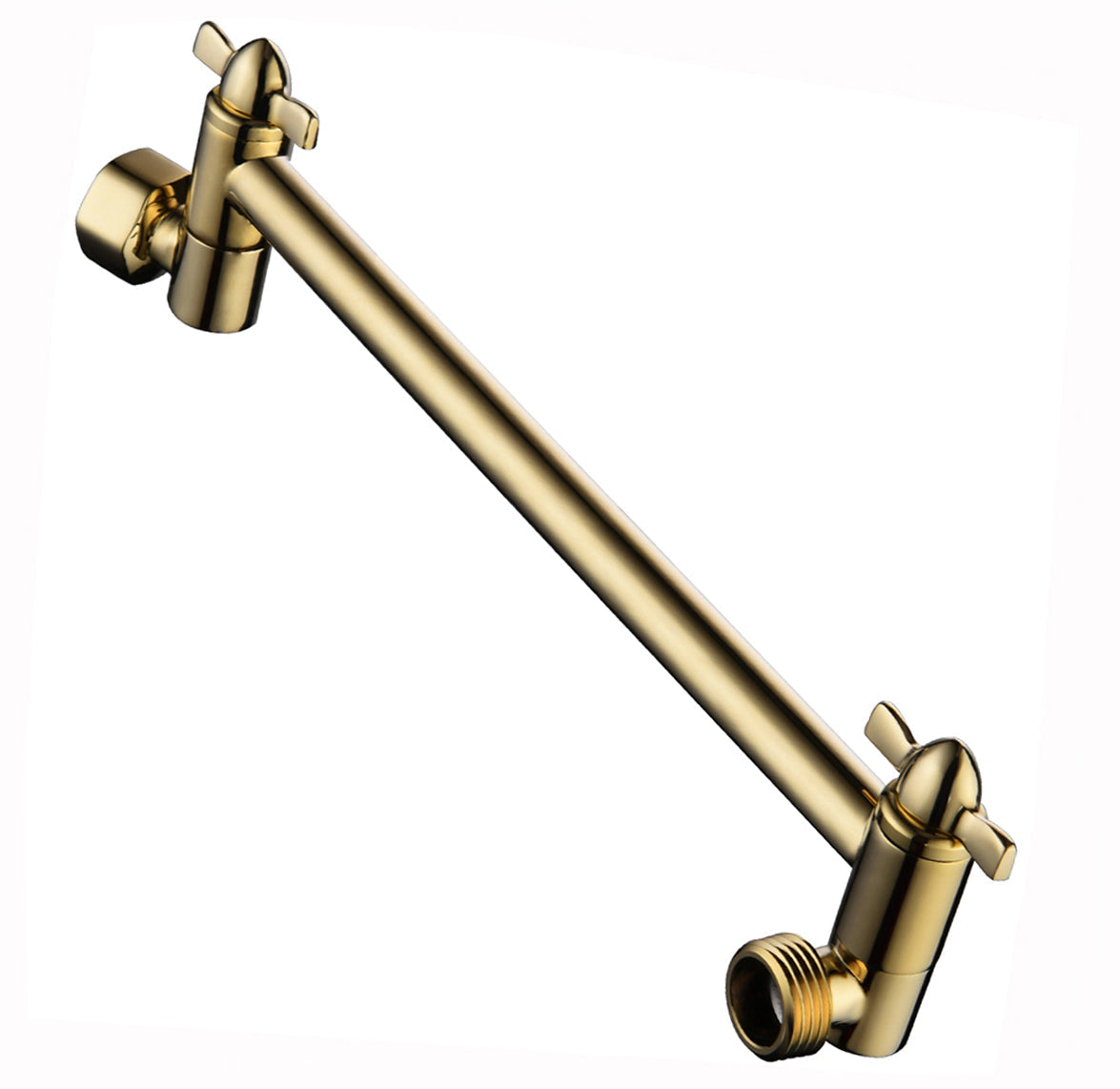 10 Inch Brass Shower Head Extension Arm, Height & Angle Adjustable by brightshowers