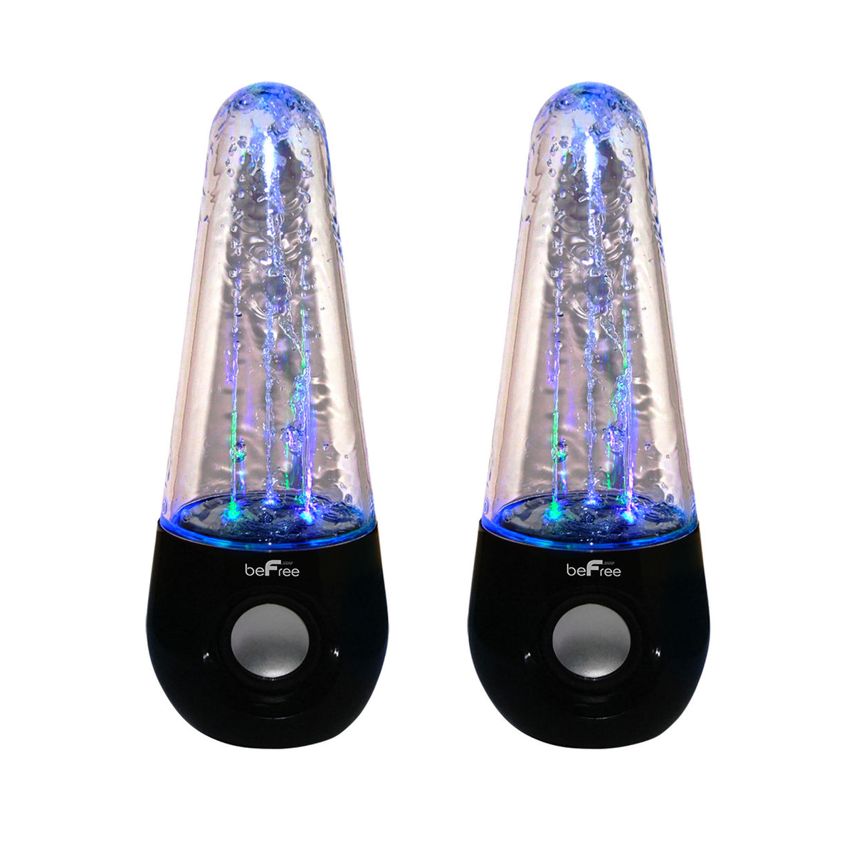 beFree Sound Bluetooth LED Dancing Water Multimedia Speakers in Black by BEFREE SOUND